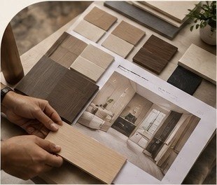 TI Interiors developing an interior design direction and material palette